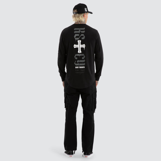 Tyres Dual Curved Longsleeve Tee Jet Black