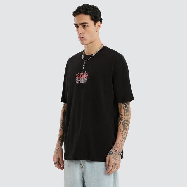 Rebel Box Fit Tee Jet Black