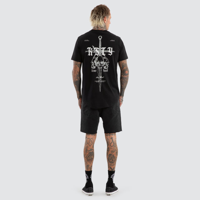 Testament Dual Curved Tee Jet Black