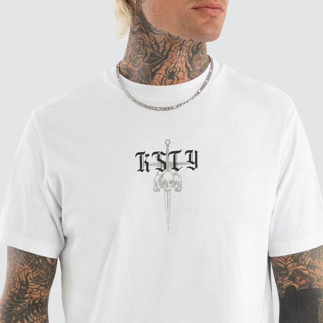 Testament Dual Curved Tee Optical White