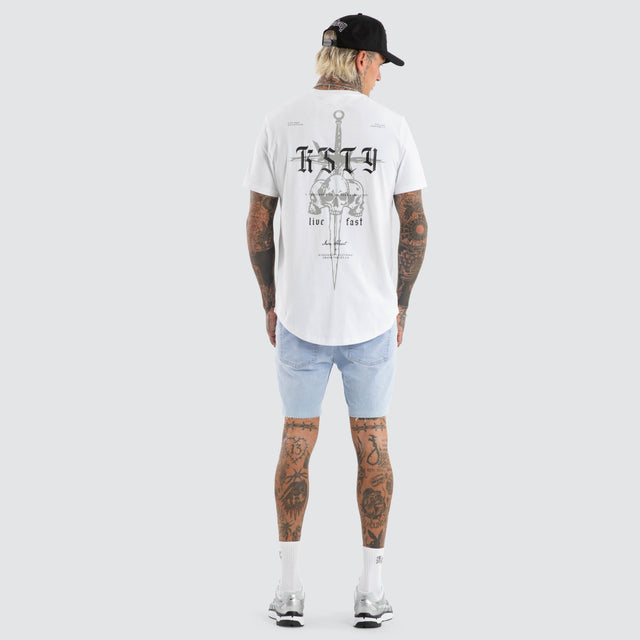 Testament Dual Curved Tee Optical White
