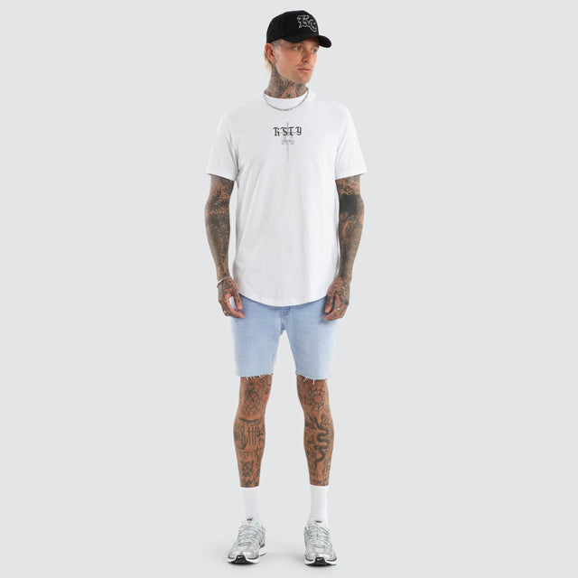 Testament Dual Curved Tee Optical White