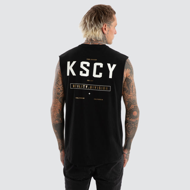 Division Dual Curved Muscle Tee Jet Black