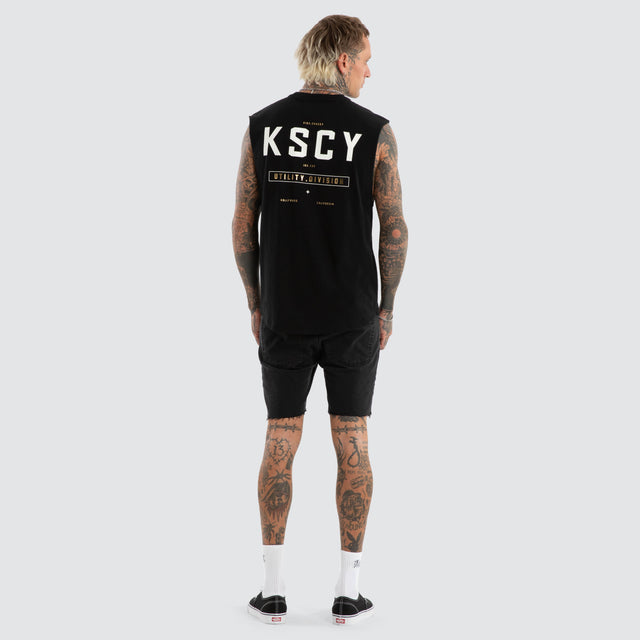 Division Dual Curved Muscle Tee Jet Black