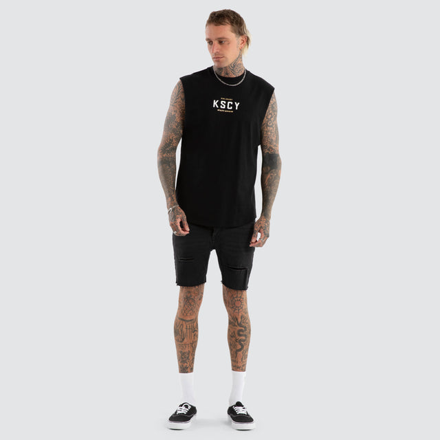 Division Dual Curved Muscle Tee Jet Black