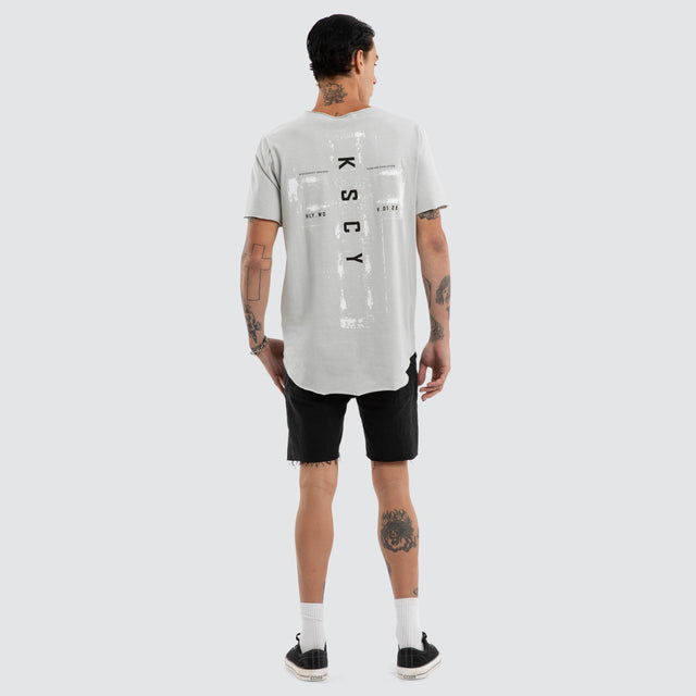 Model wears Victory Raw V-Neck Tee Pigment Rock T-Shirts Grey - image 4