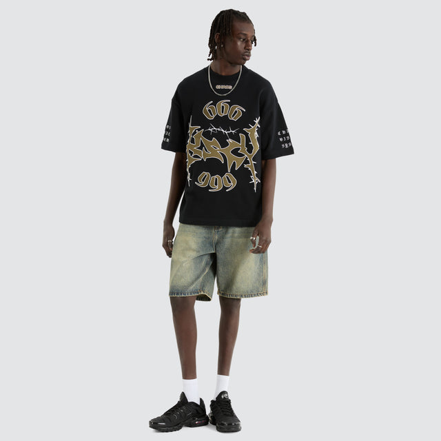Garden Loopback Street Tee Anthracite Black