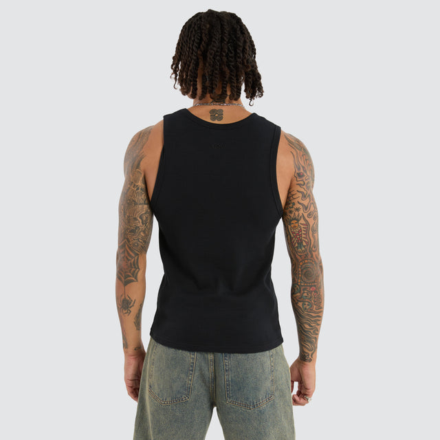 model wears Chaos Singlet Anthracite Black Tanks Black - image 5