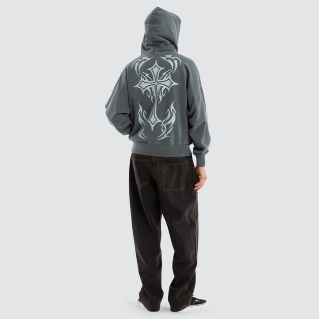 model wears Solar Balloon Hoodie Mineral Carbon Hoodies Grey - image 5