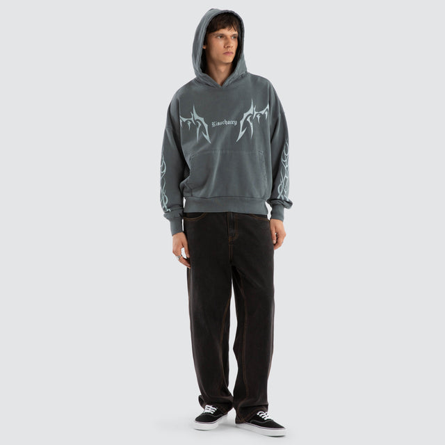 model wears Solar Balloon Hoodie Mineral Carbon Hoodies Grey - image 4
