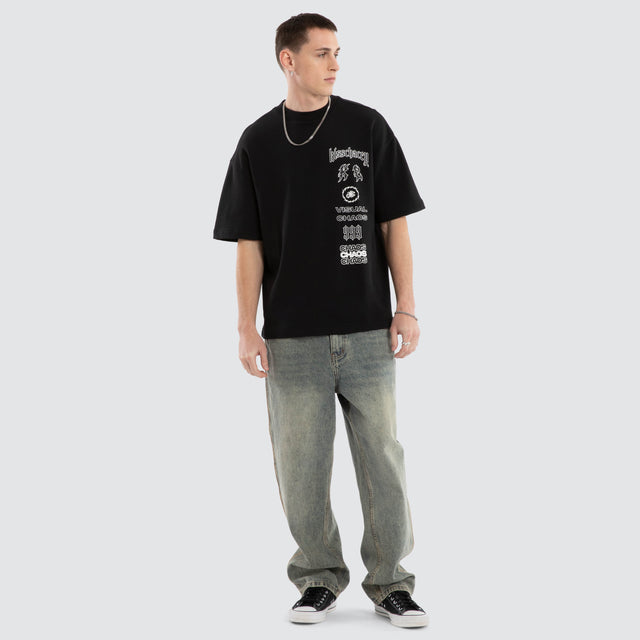 model wears Gates Street Tee Jet Black T-Shirts Black - image 2
