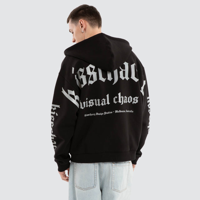 model wears Kingdom Street Zip Hoodie Jet Black Hoodies Black - image 1