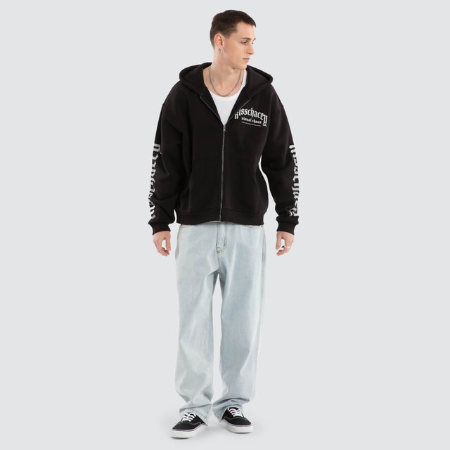 model wears Kingdom Street Zip Hoodie Jet Black Hoodies Black - image 2