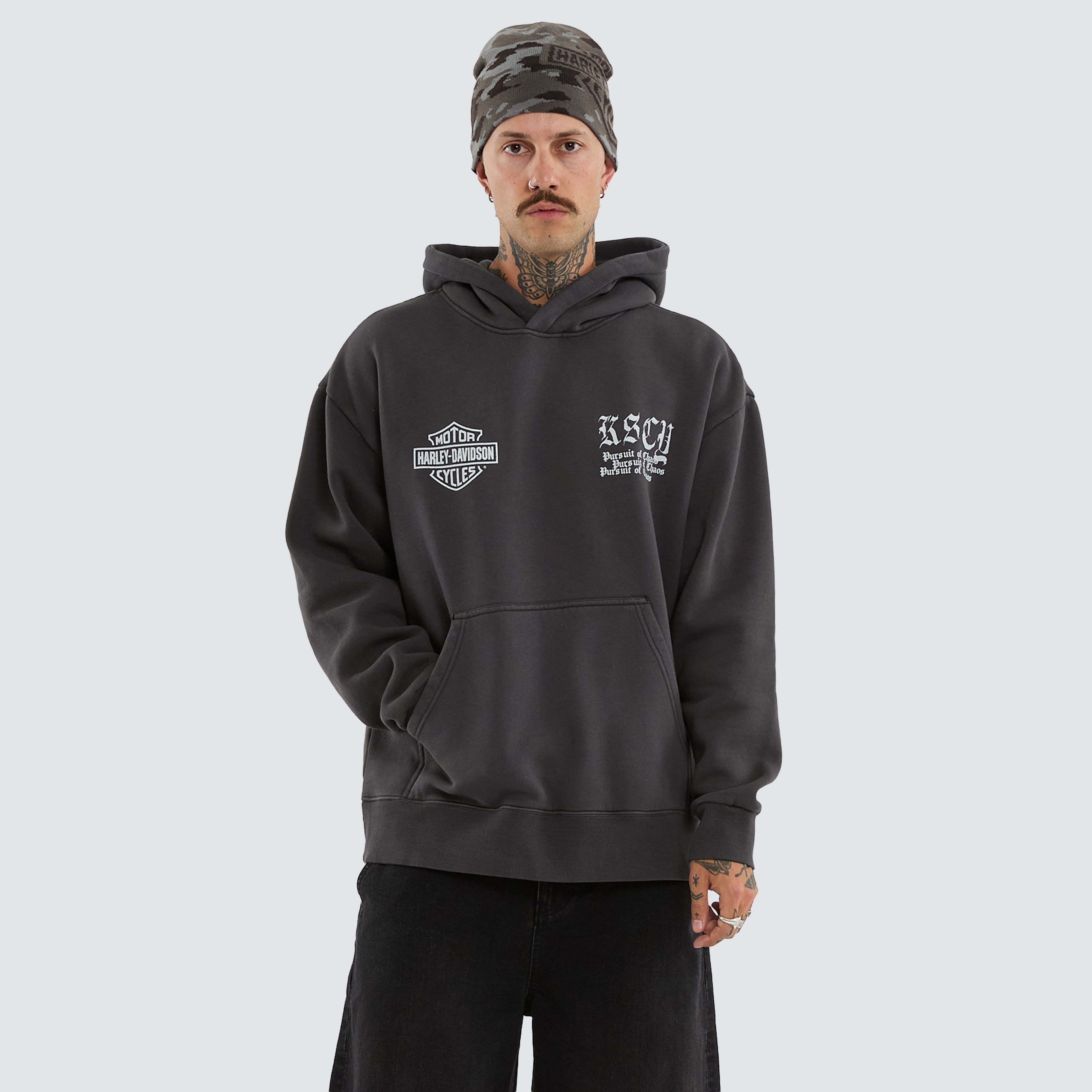Harley-Davidson x KSCY Cycles Relaxed Hoodie Black | Neverland Store