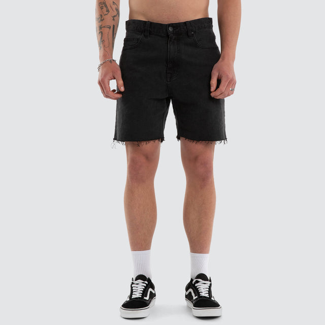 KS5 Slim Denim Shorts Vintage Black