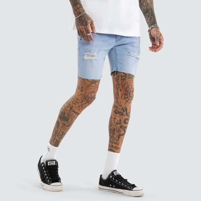 KS2 Denim Shorts Destroyed Crystal Blue