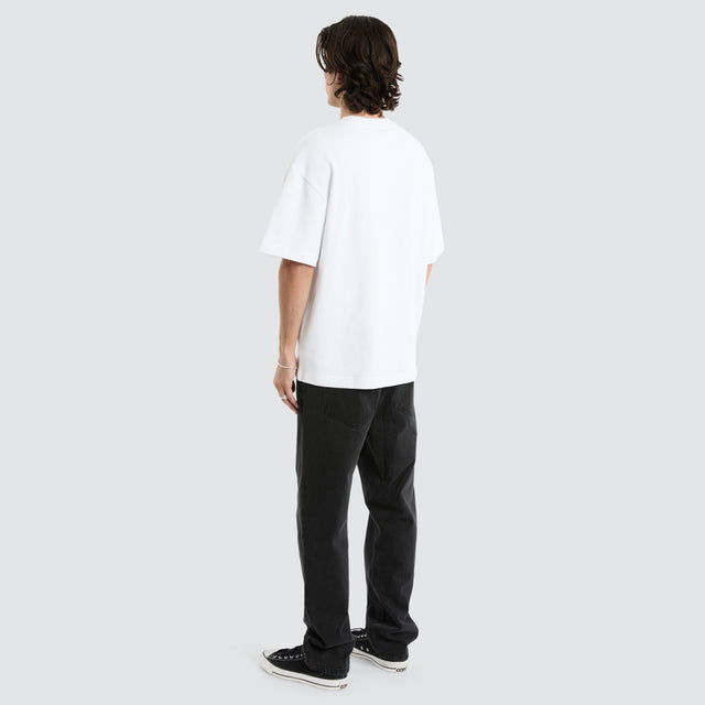model wears Cassius Loopback Street Tee Optical White T-Shirts White - image 5