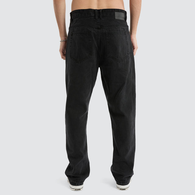 model wears K5 Relaxed Fit Jean Black Grey Pants Black - image 5