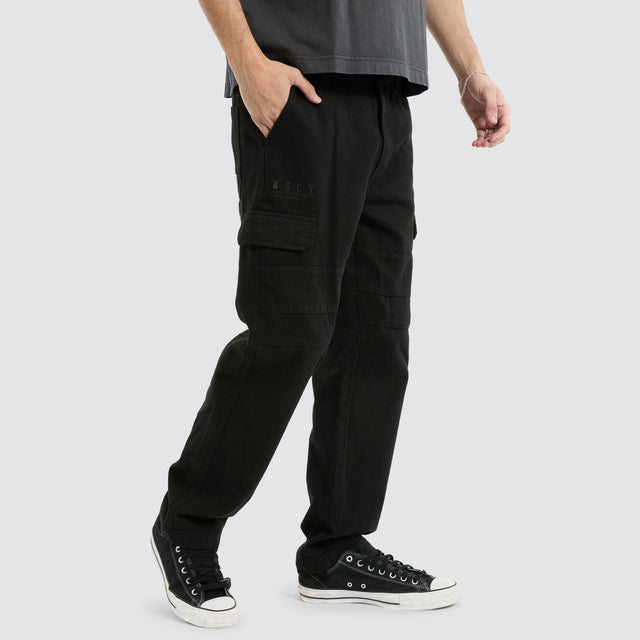 model wears Seattle Cargo Pant Black Pants Black - image 6
