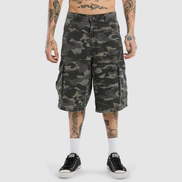 K7 Super Cargo Shorts Washed Camo