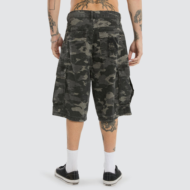 K7 Super Cargo Shorts Washed Camo