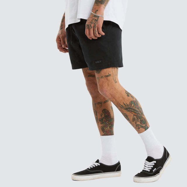 Sunrise Elastic Waist Shorts Jet Black