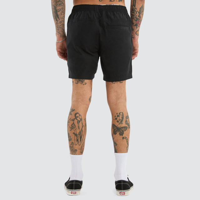 Sunrise Elastic Waist Shorts Jet Black