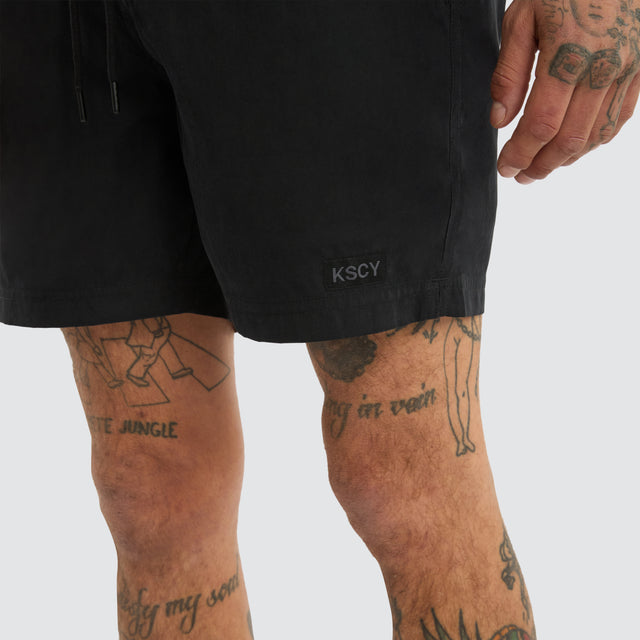 Sunrise Elastic Waist Shorts Jet Black