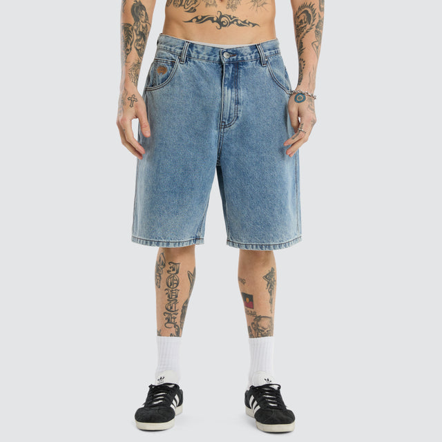 K6 Denim Jort Trashed Blue