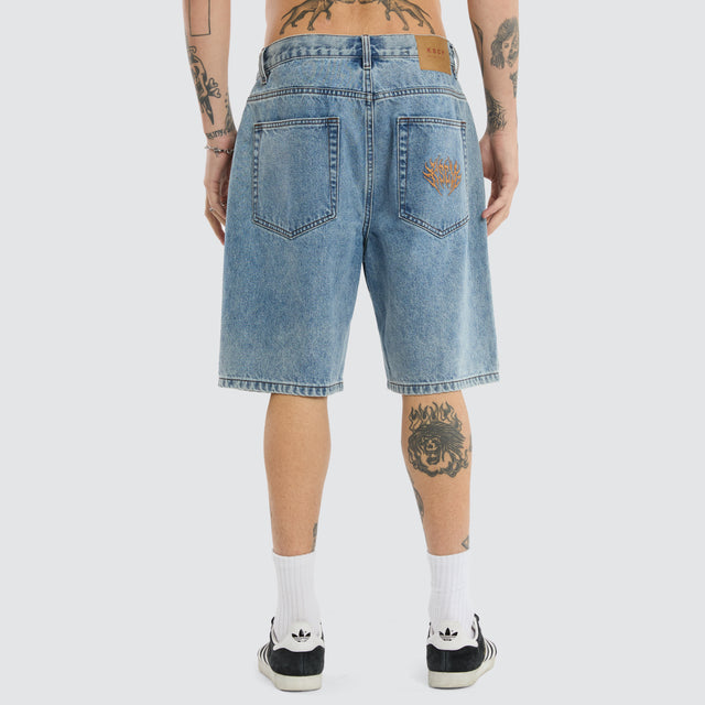 K6 Denim Jort Trashed Blue