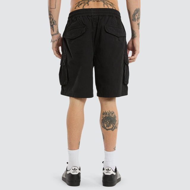 Mosh Baggy Cargo Short Jet Black