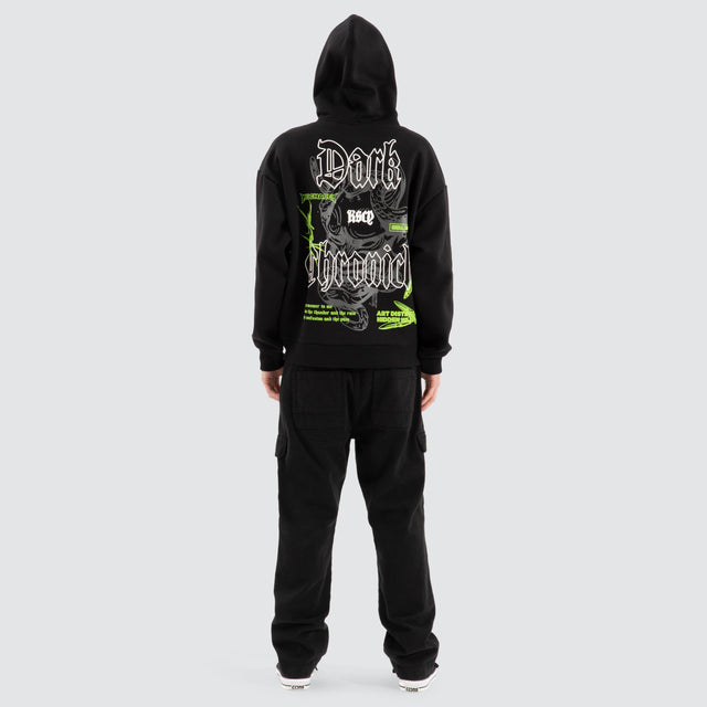model wears Wither Overszied Hoodie Jet Black Hoodies Black - image 4