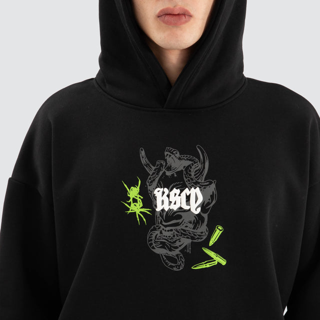 model wears Wither Overszied Hoodie Jet Black Hoodies Black - image 5