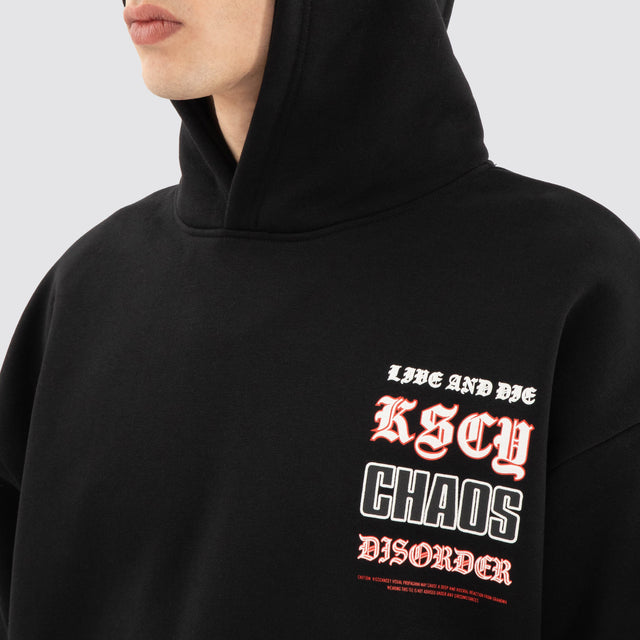model wears Trap Oversized Hoodie Jet Black Hoodies Black - image 5