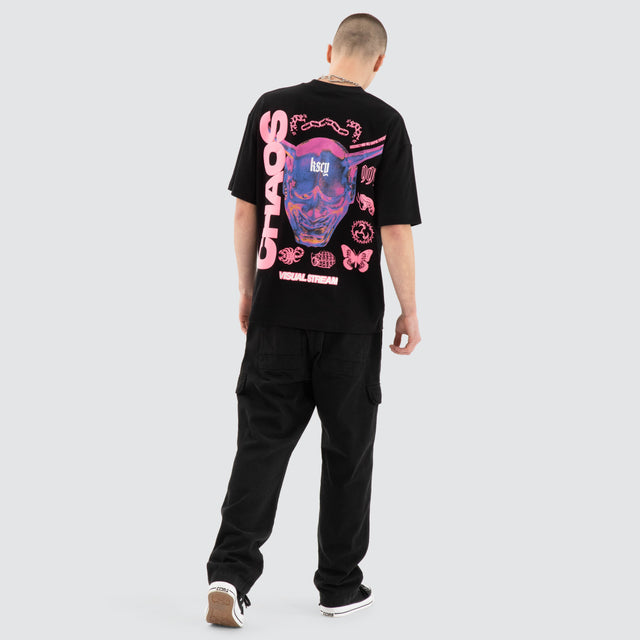 model wears Mask Street Tee Jet Black T-Shirts Black - image 6