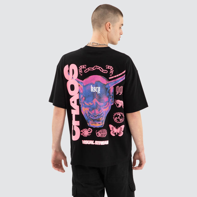 model wears Mask Street Tee Jet Black T-Shirts Black - image 1