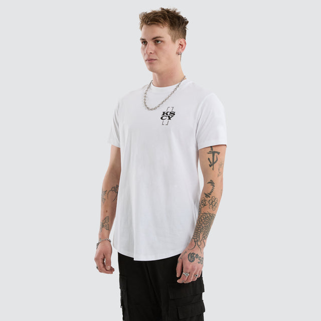 Hunter Dual Curved Tee Optical White