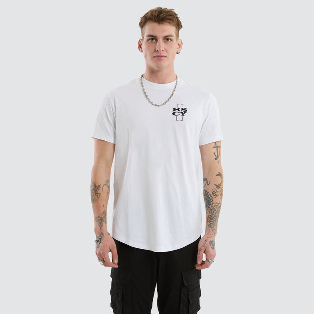 Hunter Dual Curved Tee Optical White