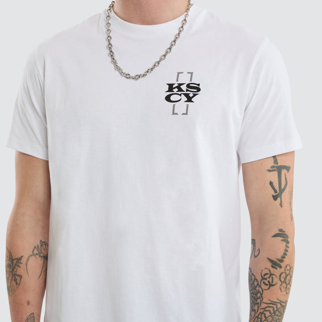Hunter Dual Curved Tee Optical White