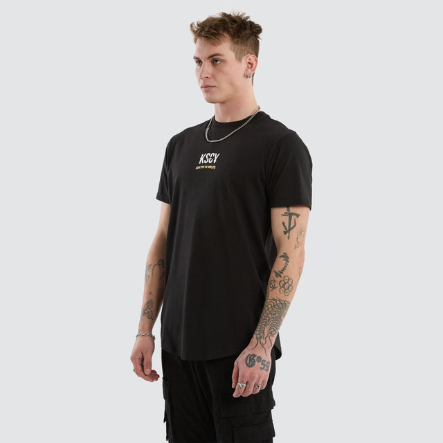Story Dual Curved Tee Jet Black