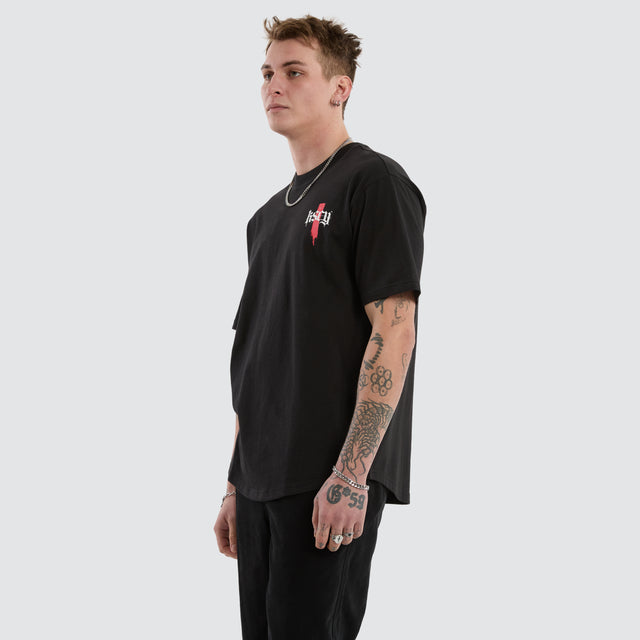 Villian Box Fit Scoop Tee Jet Black