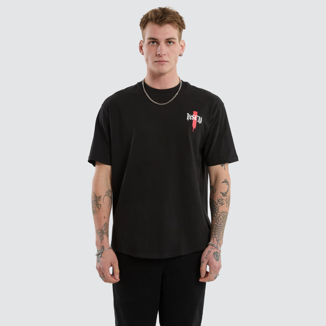 Villian Box Fit Scoop Tee Jet Black