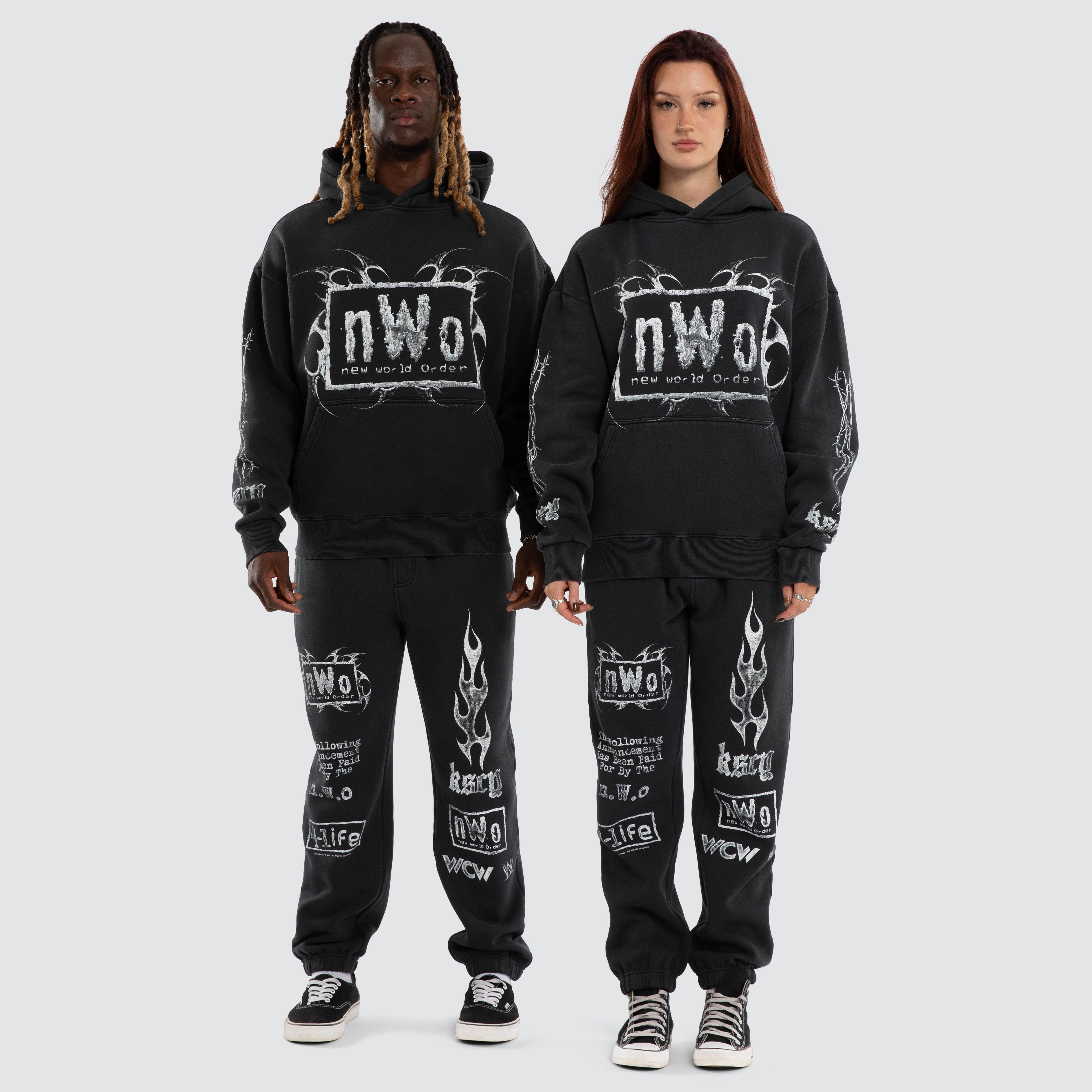 WWE x KSCY NWO 4 Life Straight Trackpant in Black | Neverland Store