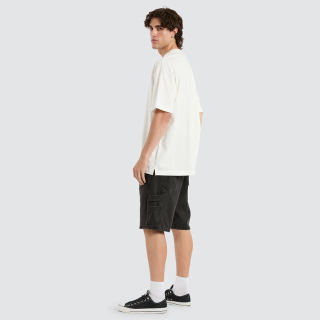 model wears Twitch Boxed Baggy Tee in White T-Shirts White - image 2