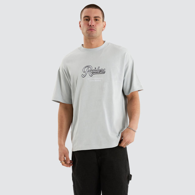 model wears Las Vegas Raiders NFL Raptor Tee Silver T-Shirts Grey - image 1