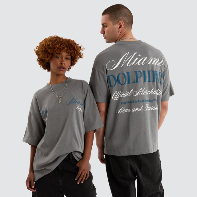 model wears Miami Dolphins NFL Raptor Tee Smoke T-Shirts Grey - image 2