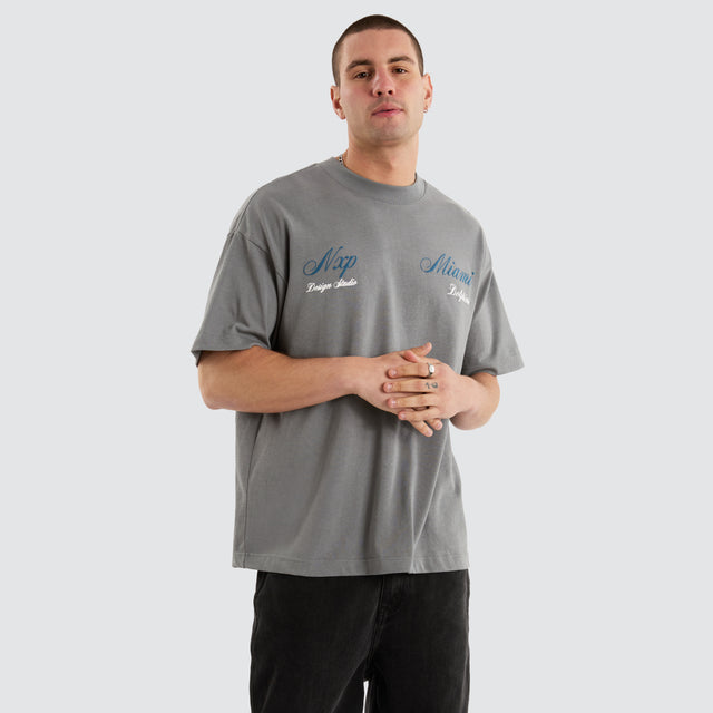 model wears Miami Dolphins NFL Raptor Tee Smoke T-Shirts Grey - image 1