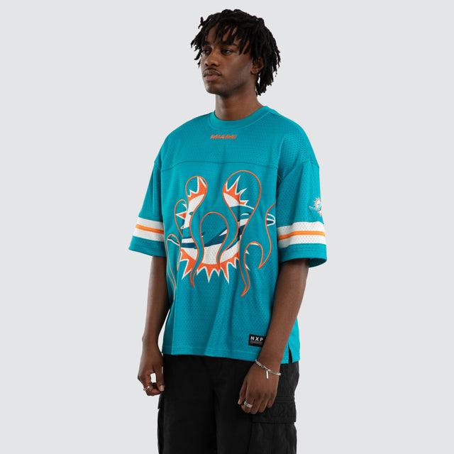 Miami Dolphins NFL Flame Tee Aqua