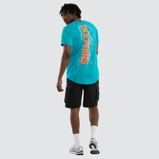 Miami Dolphins NFL Vertical Tee Aqua