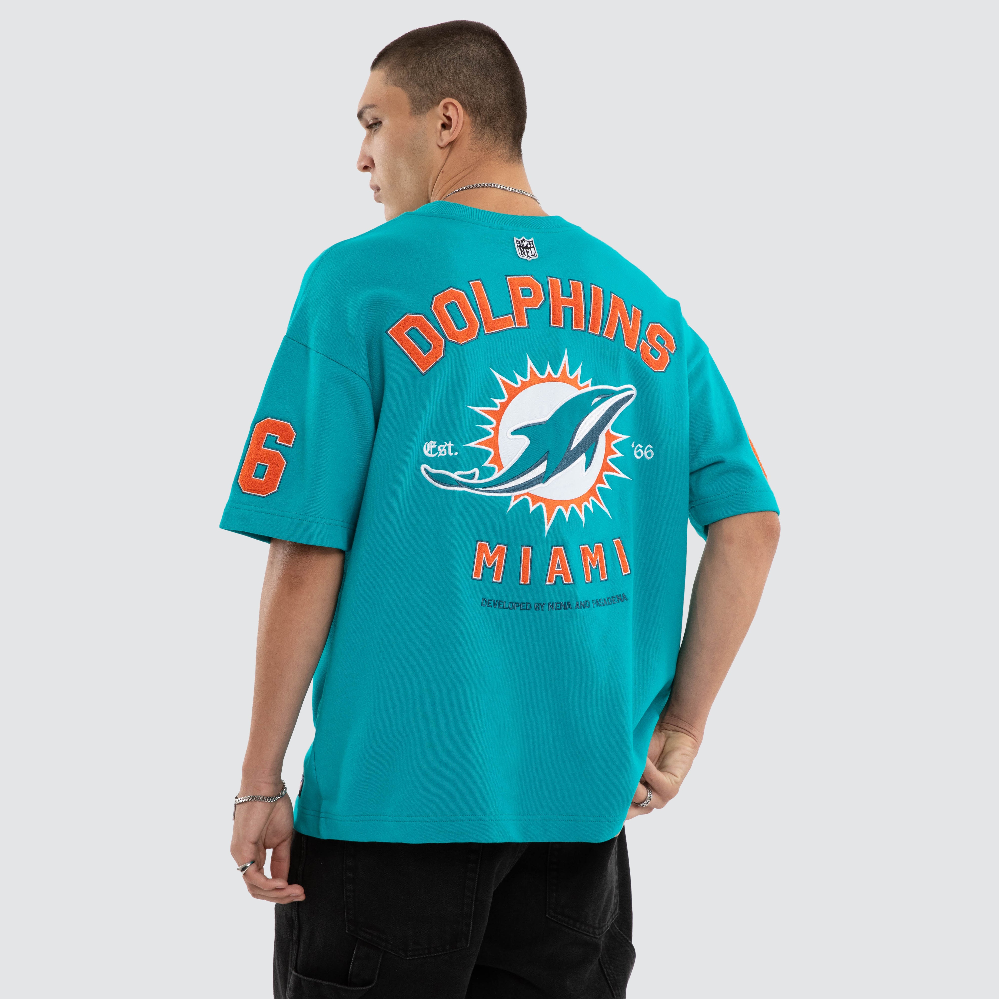 NXP x NFL Miami Dolphins Founded Loopback Tee in Blue | Neverland